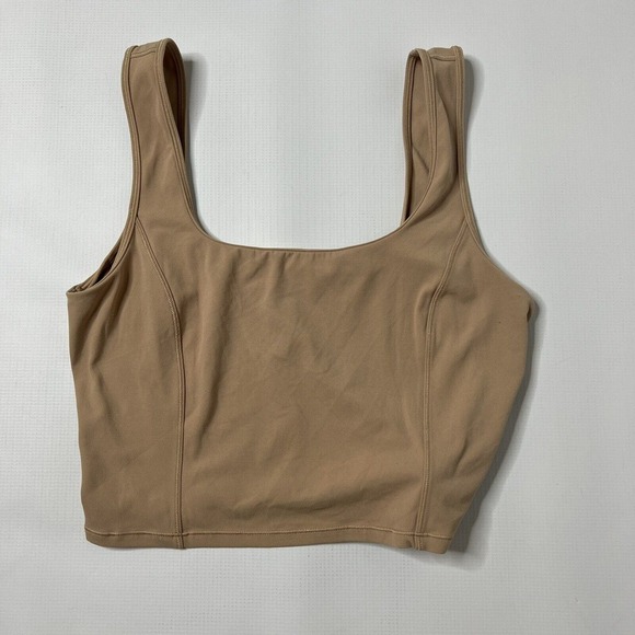 Lululemon Get Centred Crop Tank Nulu- Beech Wood Size 12 Read Description No Tie - Picture 4 of 11